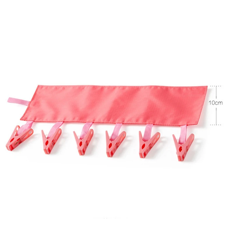 Multifunctional Portable Cloth Hanger Drying Rack Foldable Bathroom Rack Travel Clothespin 6 Clip Hanger Towel Socks Hanger Clip