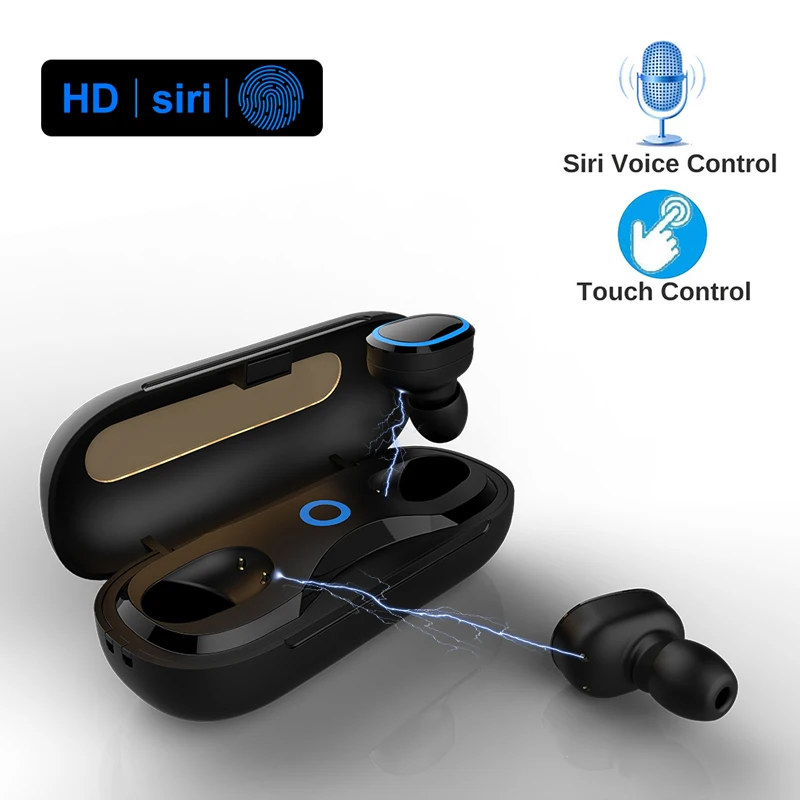 

XGODY TWS T16 In-Ear Earphones Wireless Earbuds Waterproof Bluetooth 5.0 Earphone Sport Handsfree for Mobile Phone Binaural Mic