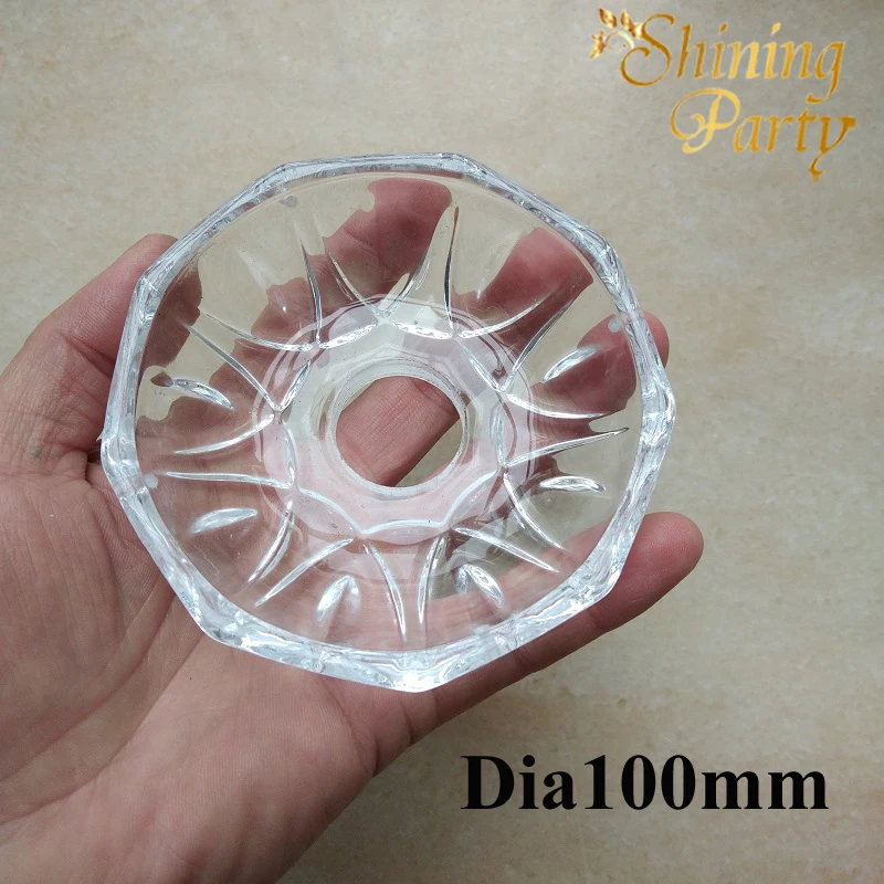 2Pcs Crystal Lamp Flower Glass Bowl Dia100mm, Bobeche, Candle Holder