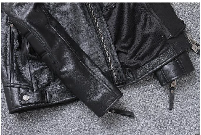 Free shipping.motor biker genuine leather jacket.New winter black cowhide coat.plus size warm leather jackets,sales black sheepskin coat