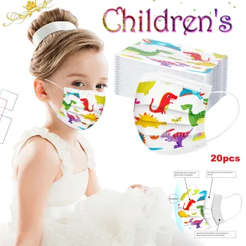 

10/20PCS Children Mask Disposable Face Mask 3Ply Ear Loop Mouth-muffle Boys Girls Face Shield Masques Respirator Mascarillas
