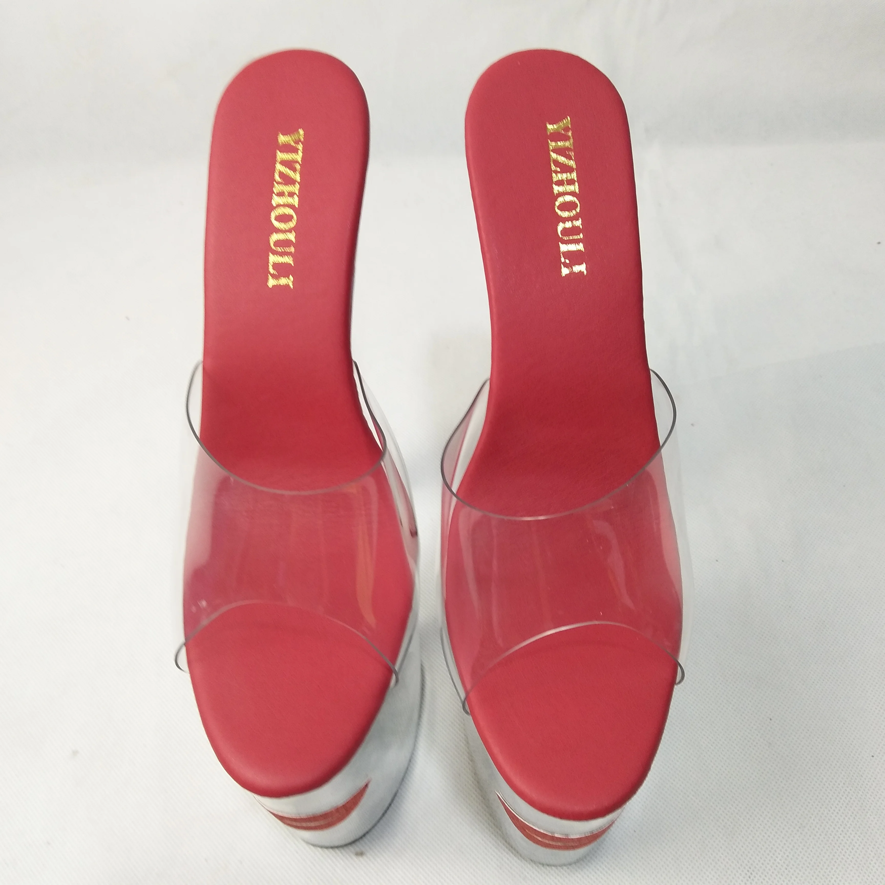 20cm Heelpieces White Gorgeous Rhinestone High Heels Wedding Women Platform Slippers 8 Inch Unusual Hand Made High Heel Shoes