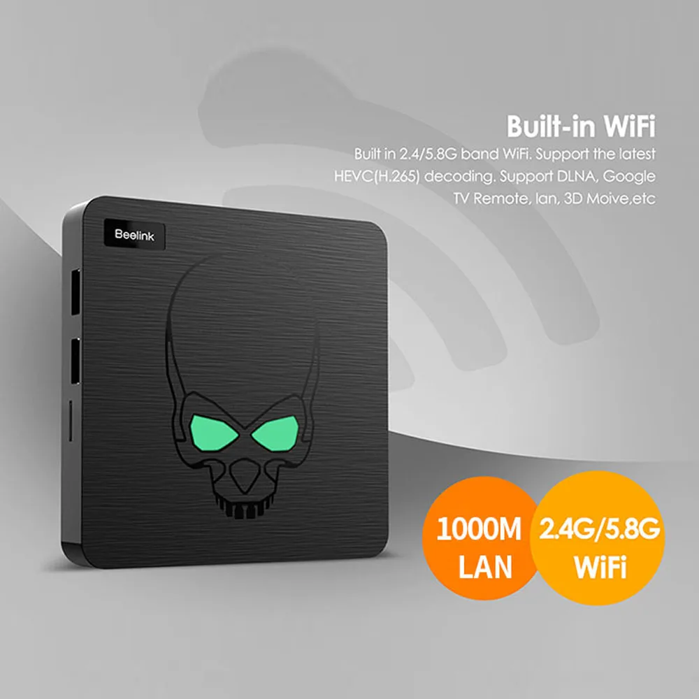 Классный дизайн Amlogic S922X четырехъядерный ТВ приставка Поддержка 3D фильма 4 ГБ/64 Гб