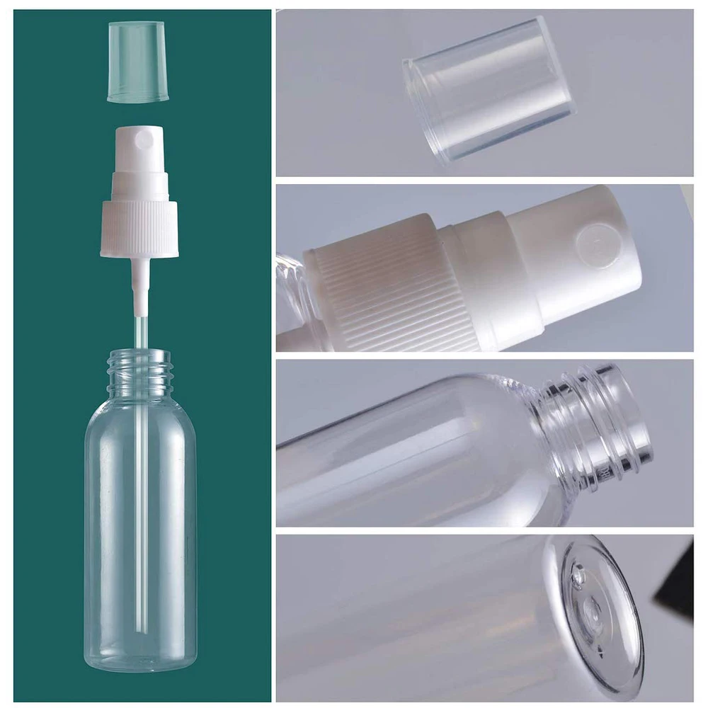 100 개 10ml 30ml 50ml 60ml 100ml 120ml 리필용 미세 미스트 분무기 병 메이크업 화장품 분무기 작은 스프레이 용기