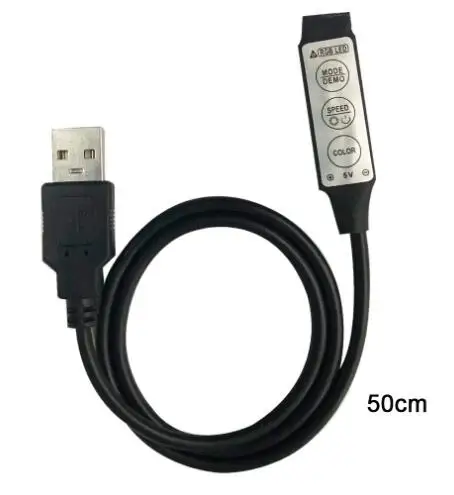 50 см 100 см DC5-24V USB RGB контроллер светодиодный диммер с 3 клавишами 4Pin гнездовой разъем для RGB Led USB полосы - Цвет: 0.5m