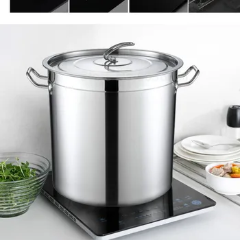 

800 Commercial stainless steel with lid thick soup bucket large capacity storage bucket induction cooker household soup pot drum