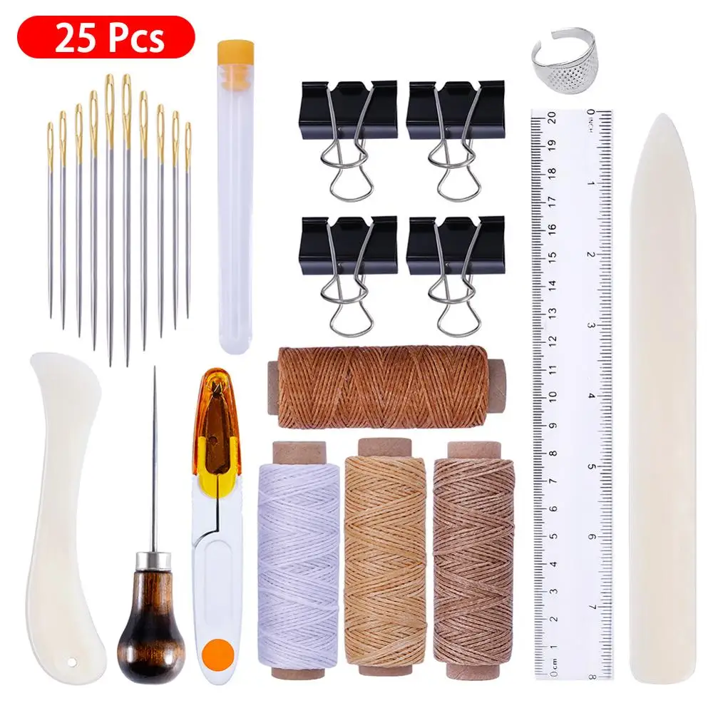 

Bookbinding Tools Kits 25 PCS DIY Crafts Kit Premium Sewing Tools for Leather Handmade Books for Handmade Books Bookbinding