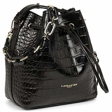 Lancaster Exotic Croco Borsa a secchiello nero