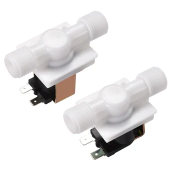 

uxcell Water Electric Solenoid Valve G1/2 Male Thread Plastic NO/NC Pressure Inlet Flow Switch White Plastic Metal