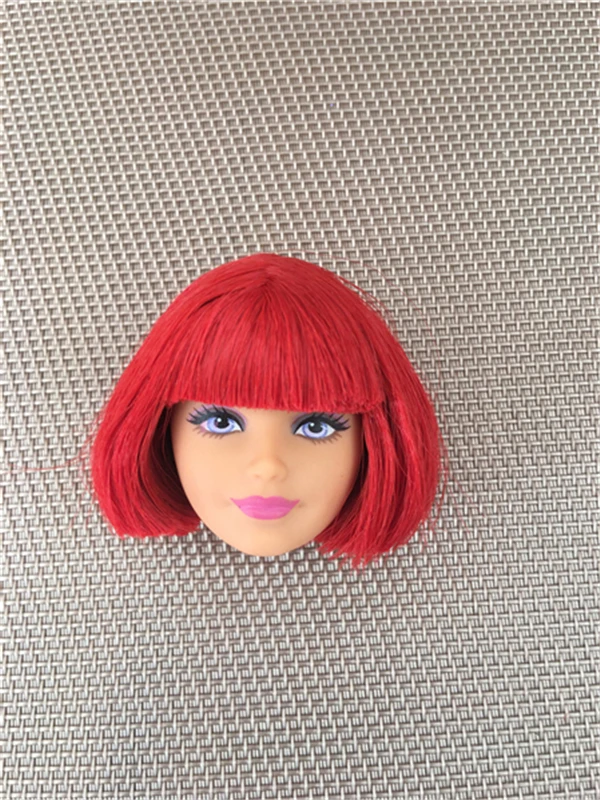 orignal st boneca cabeças vermelho roxo tricolor hairdoll acessórios diy boneca peças menina presentes de natal coleção rara bonecas