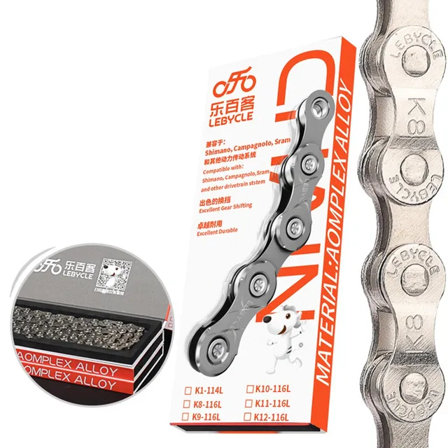 MTB Road Bike Bicycle Chain 116 Links 6/7/8/9/10/11 Speed For Shimano SRAM Switching Speed Faster Steel Silver 1/2 