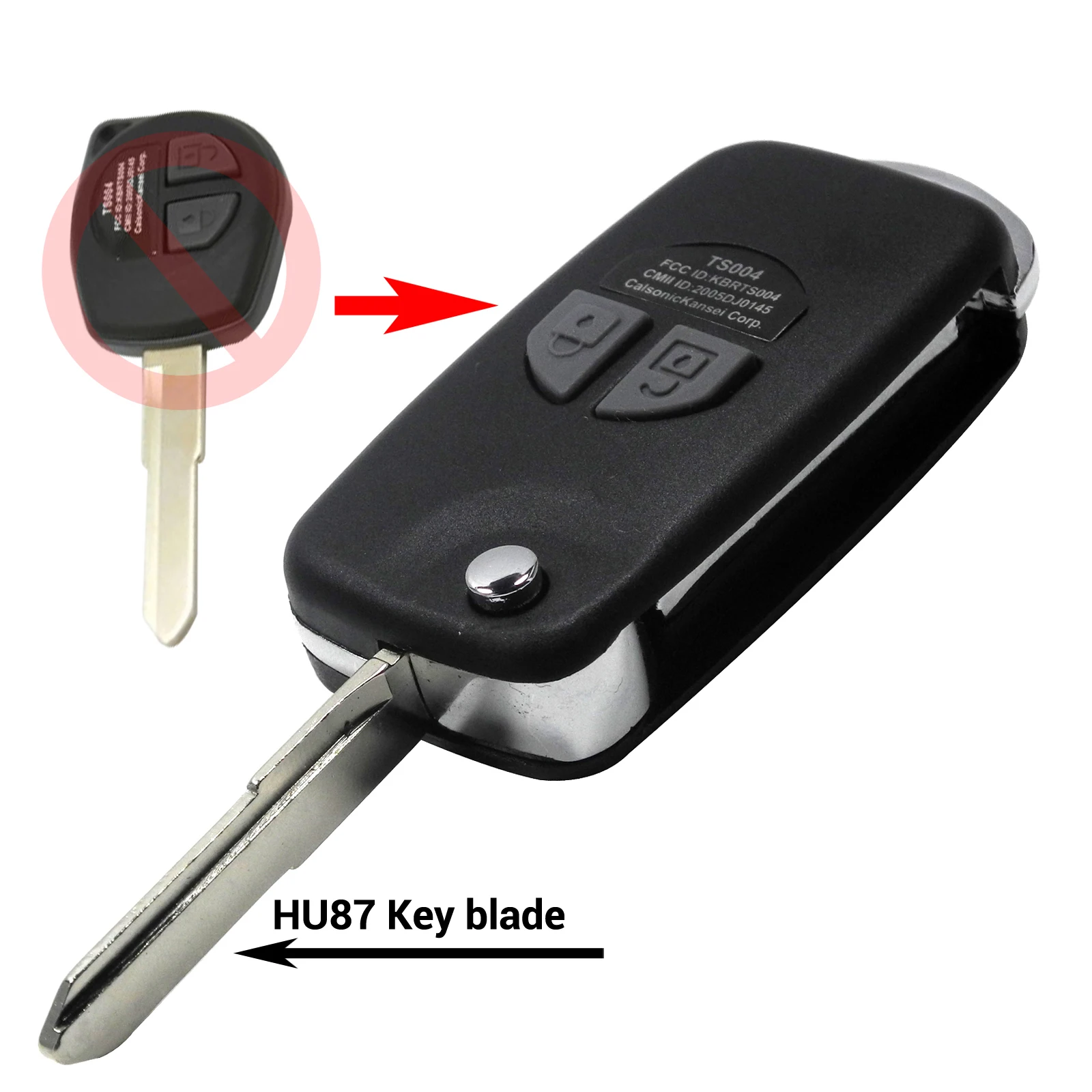 Jingyuqin HU87 SZ11 лезвие модифицированный Флип складной дистанционный Автомобильный ключ оболочка для Suzuki SX4 Swift аксессуары 2 кнопки чехол для ключей - Цвет: HU87 Flip Key