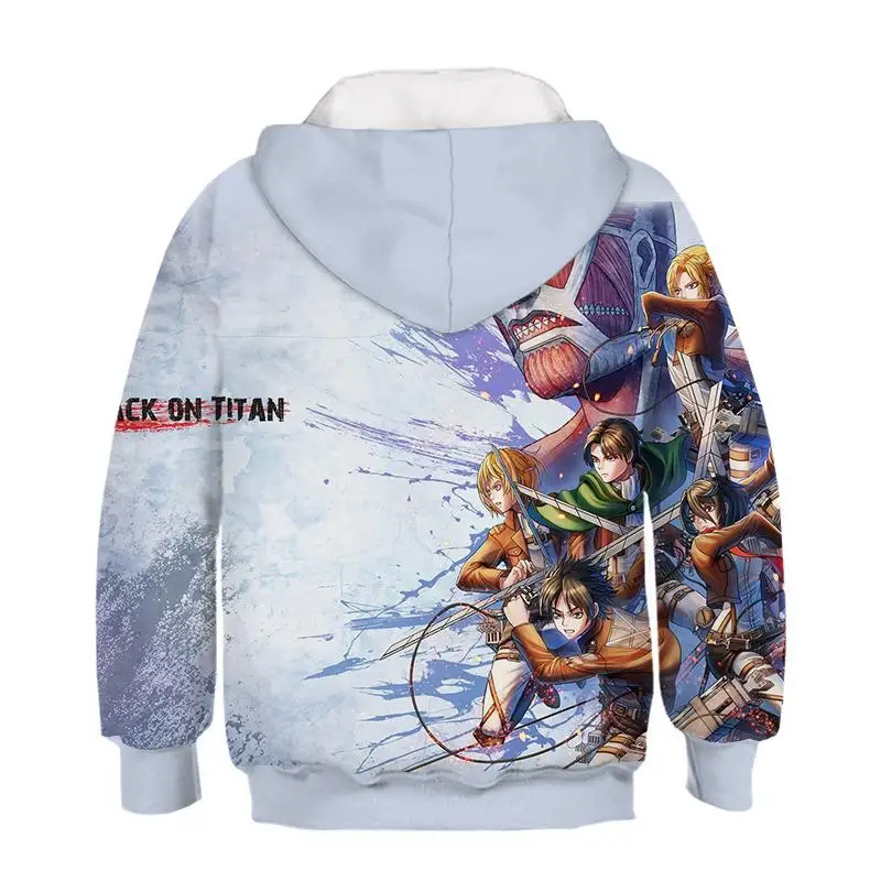 Sudadera para nios y Ниасе con estampado 3D гигантский de аниме de sangre con сомбреро Liwell Акерман