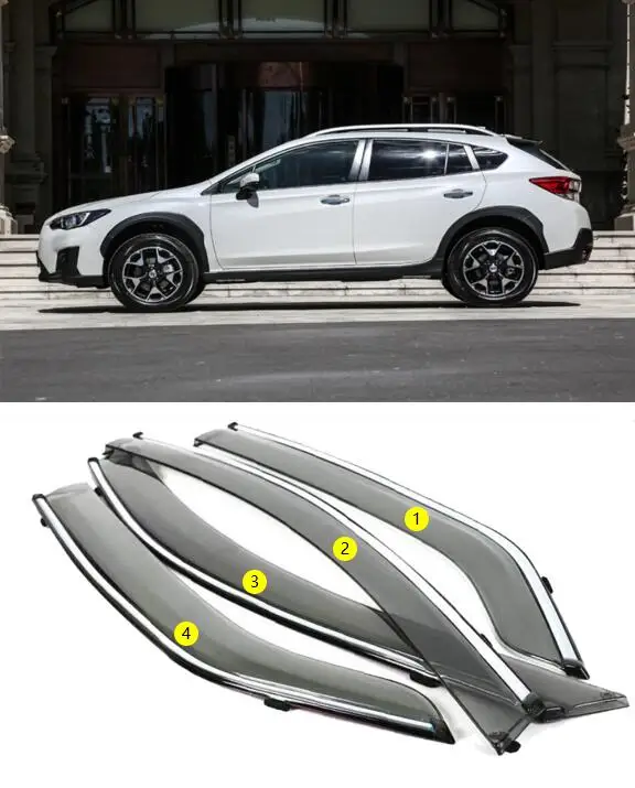 For Subaru Xv -2021 Car Styling Chrome Car Sun Vent Visor Rain Guards Shield Exterior Decoration Yjd - Awnings & Shelters - AliExpress