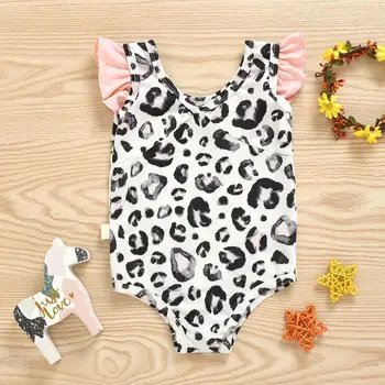 

Children Swimsuit Toddler Kids Baby Girls Sleeveless Leopard Bikini One-Piece Swimwear Swimsuit Beachwear Summer Swimming Suit