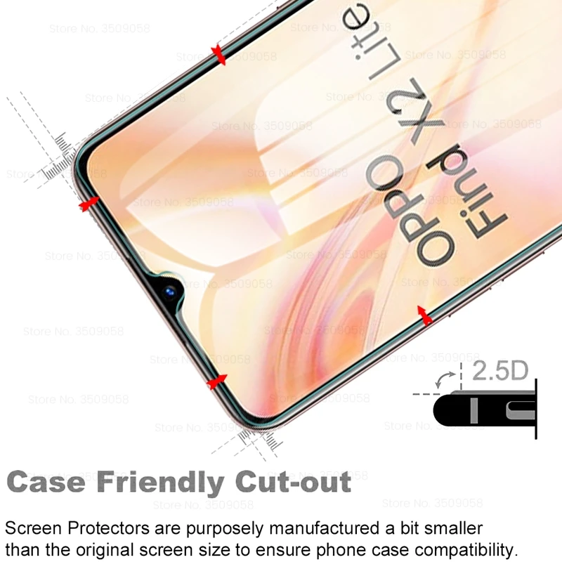 3pcs original protective glass for oppo findx2 lite find x2lite x2 lite x 2 light cph2005 6.4'' smartphone screen protector film phone glass protector