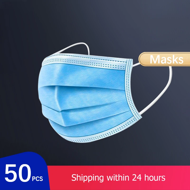 

50 Pcs Protective Mask Non-woven Dust Mask Thickened Disposable Face Masks Mouth Mask Features As KF94 N95 FFP3 CE Certification