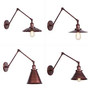 

Tieyi RH long arm rusty industrial retro personality retro retractable bedroom dining hall aisle wall lamp