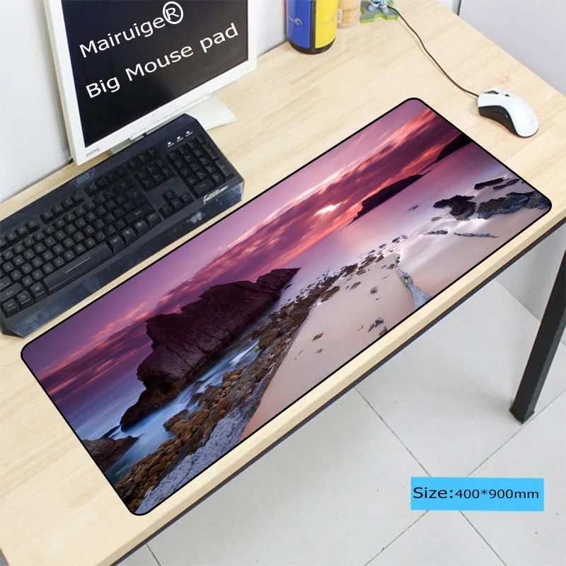  Waterfall Scenery 400x900x3mm Large Gaming Mouse Pad Gamer Locking Edge Mousepad Keyboard Mouse Mat