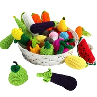 Wool Simulation Vegetables Fruits Toys Knitted Plush Toys Children Play House Pretend Play Vegetables Fruits Props Education Toy 1