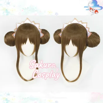 

Princess Connect Re:Dive Amano Suzume Cosplay Bun Brown Heat Resistant Synthetic Hair Halloween Carnival Party + Free Wig Cap