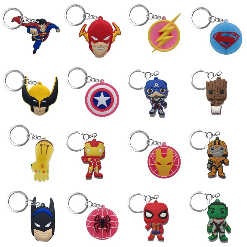 

1pcs Avengers Pvc Hulk Key Chains Cartoon Figure Key Ring Keychain Mini lovely Super Hero Key Holder Boy Gift Fashion Jewelry