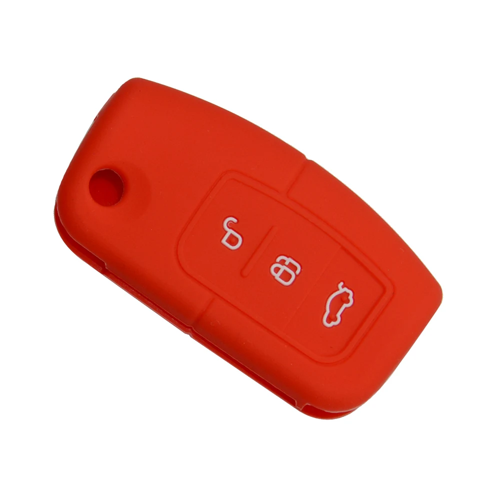 Keyforkesscustodia protettiva per chiave a distanza in Silicone per Ford Focus Mondeo 2 3 XR6 Fiesta Max Ecosport Kuga Escape 3 Button Case Shell - H60436cedd35a48a9b3b8a0cc5ac5d855s