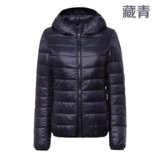17 NoEnName_Null Женская Uniqlo стильная легкая куртка на утином пуху зимняя верхняя одежда пальто пуховик Новая мода корейского размера плюс - Цвет: 17
