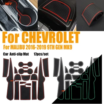 

Car Interior Slot Gate Mat Door Groove Pad Mat Anti-slip 17pcs/set for Chevrolet MALIBU 2016-2019 9TH GEN MK9 red/white/luminous