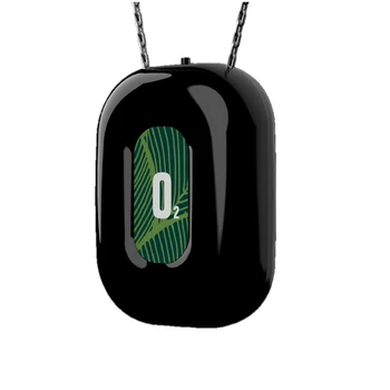 

Hot TOD-Personal Wearable Air Purifier Necklace Mini Portable Air Freshner Ionizer Negative Ion Generator for Travel Black