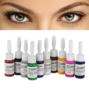 

10pcs Permanent Makeup Micro Tattoo Color Ink Pigments Makeup Body Tattoo Microblading Tattoo ink set Body Art Pigment TSLM1