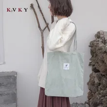 Женская Вельветовая Сумка-тоут, ручная работа, хлопок, для покупок, для путешествий, женский складной длинный плечевой ремень, сумки для покупок для девочек, школьные сумки