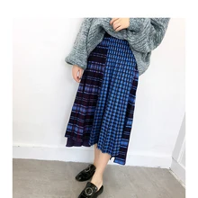 Горячая Miyake модная плиссированная юбка со складками Трикотажная асимметричная юбка с высокой талией