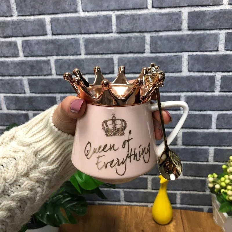 Новая чашка с короной в скандинавском стиле кружка керамическая простая девочка подарок для кофе Вода завтрак VA88