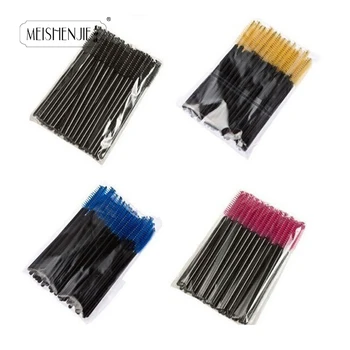 

50Pcs/Pack Disposable Eyelash Brushes Eyelash Comb Brushes Spoolers Mascara Wands Applicator Wand Brushes Makeup Tool Kit
