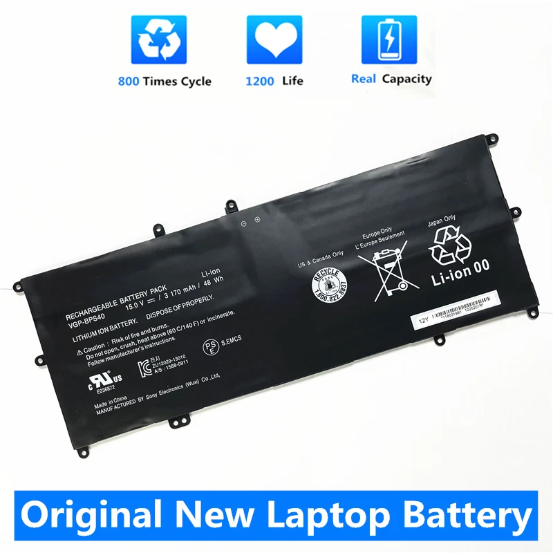 CSMHY Original 15V 48Wh VGP-BPS40 Laptop Battery For SONY Vaio Flip Ultrabook 14A SVF14N SVF 15A SVF15N17CXB BPS40 | Компьютеры и офис