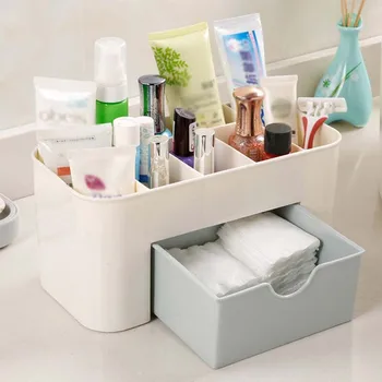

New Fashion Makeup Organizer Box Jewelry Necklace Nail Polish Earring Plastic Makeup Box Home Desktop Organizer For Cosmetics