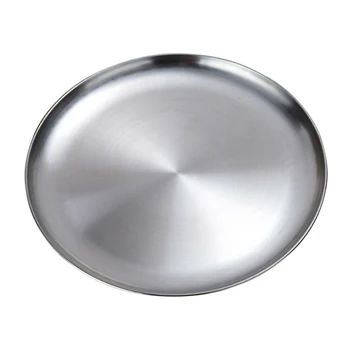 

Stainless Steel Flat Dish Plate Double Insulated Thick Buffet Platter for BBQ Dish Plates 2020 New