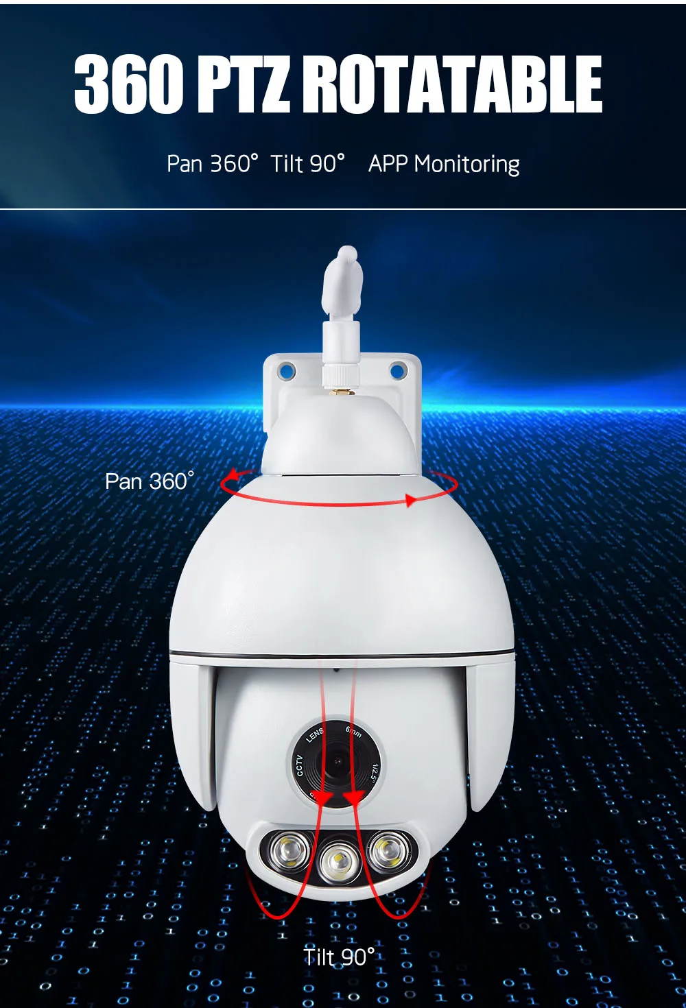 WiFi Беспроводная ip-камера Wanscam K54 1080P FHD Лицо авто отслеживание Привод поворота для поворотной камеры с увеличительным объективом 4X зум двухстороннее аудио CCTV наружная sd-карта IR 50 м