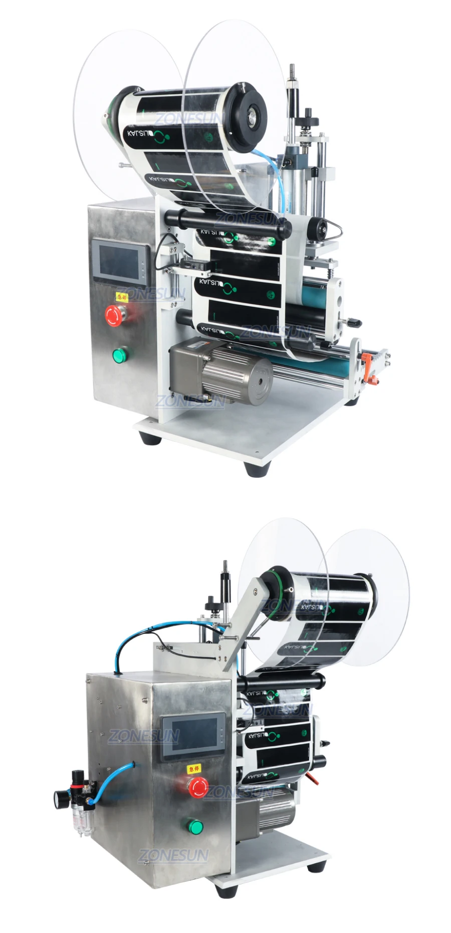 ZONESUN ZS-TB100SW Semi Automatic Round Bottle Labeling Machine