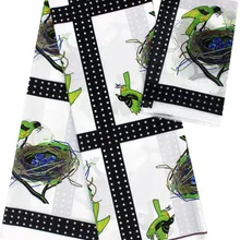 Шифоновая ткань африканская ткань чистый шелк ткань 2+ 4 ярдов Анкара Африканский шелк Воск Принт атласная ткань для платья B2-A43