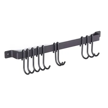 

Pot Hanger Multi-Purpose With 10 S Hooks Rustic Iron Storage Rack Coffee Mug Kitchen Organizing Holder Accessories Wall Mounted