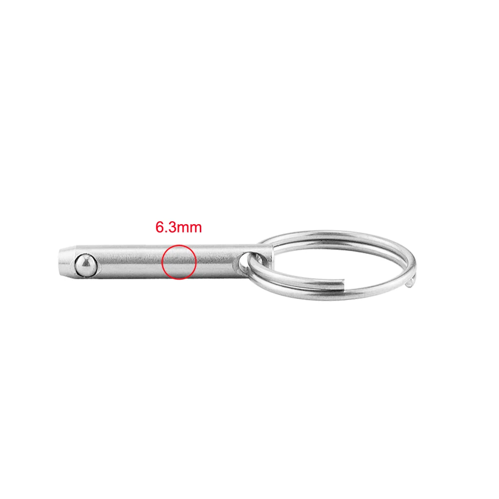 2pieces 316 Stainless Steel Boat Top Deck Hinge Quick Release Pin 6.3 x 51mm