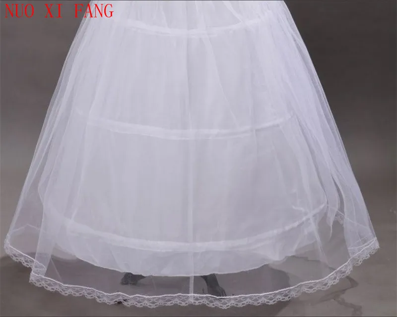 NUOXIFANG White 3 Hoops 1 Layer Of Yarn With Lace Petticoat Crinoline Slip Underskirt For Wedding Dress Bridal Gown 2020