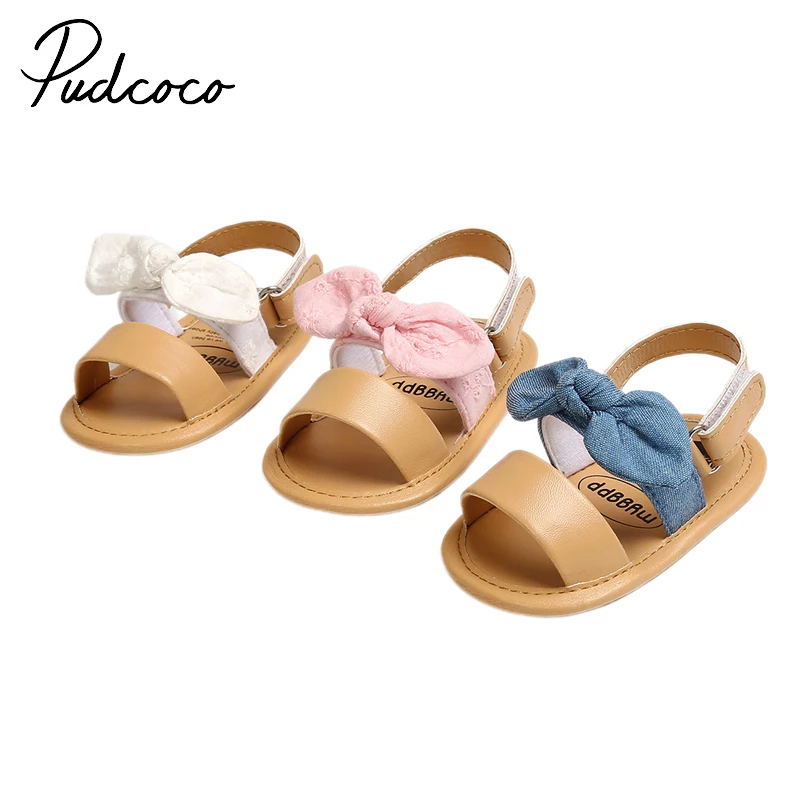 

Baby Summer Sandals Newborn Kids Girl Casual Cute Bowknot Shoes Anti-Slip Soft Sole Causal First Walkers