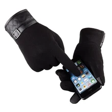 MoneRffi зимние мужские вязаные перчатки с сенсорным экраном мужские утепленные шерстяные перчатки мужские полные митенки для пальцев беговые велосипедные перчатки