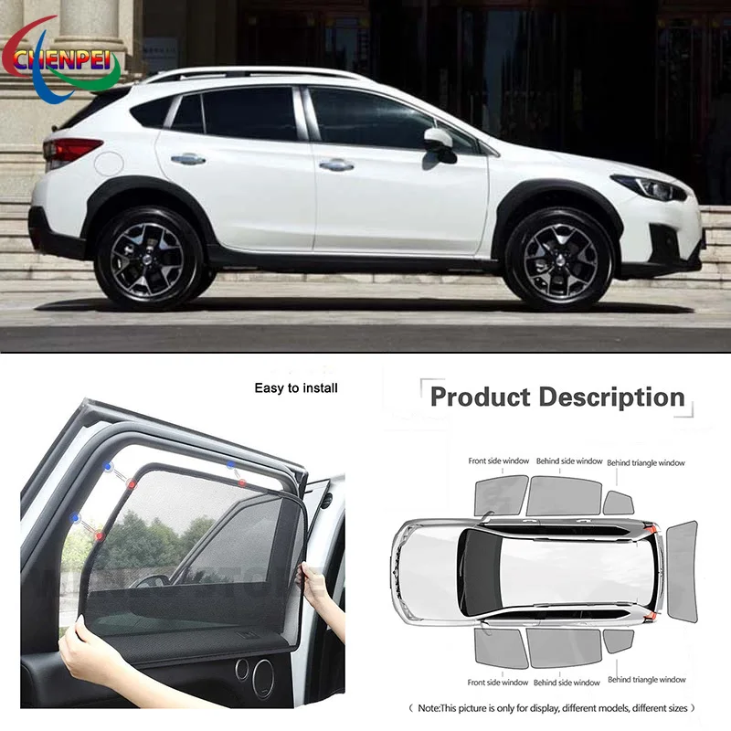 

For Subaru XV 2018 Car Full Side Windows Magnetic Sun Shade UV Protection Ray Blocking Mesh Visor Car Decoration Accessories