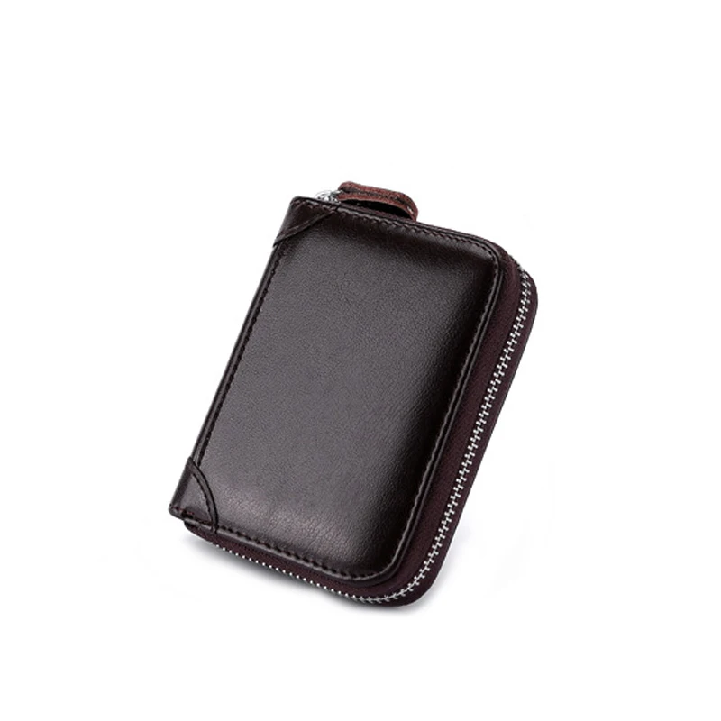 Брендовый RFID кожаный мужской держатель для карт на молнии от westкрик, Женский минималистичный кредитный держатель для карт, ретро кошельки для путешествий, 40 слотов для карт - Цвет: coffee-20 Card slot