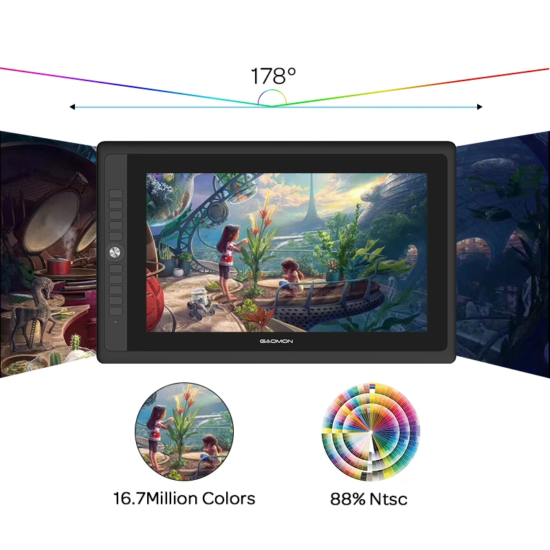 GAOMON-PD156 PRO 15.6 ġ Ǯ ̳Ʈ 88% NTSC ׷ º ÷, 9  ͽ Ű  8192 нú ƿƮ  