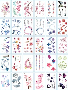 

30pcs Temporary Tatoo Fake Tattoo Sticker Unicorn Rose Flower Butterfly Waterproof Tattoos Tatouage body Art For Women Girl